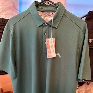 Tommy Bahama Five O’clock Polo Tea Pine Green NWT Men’s Medium